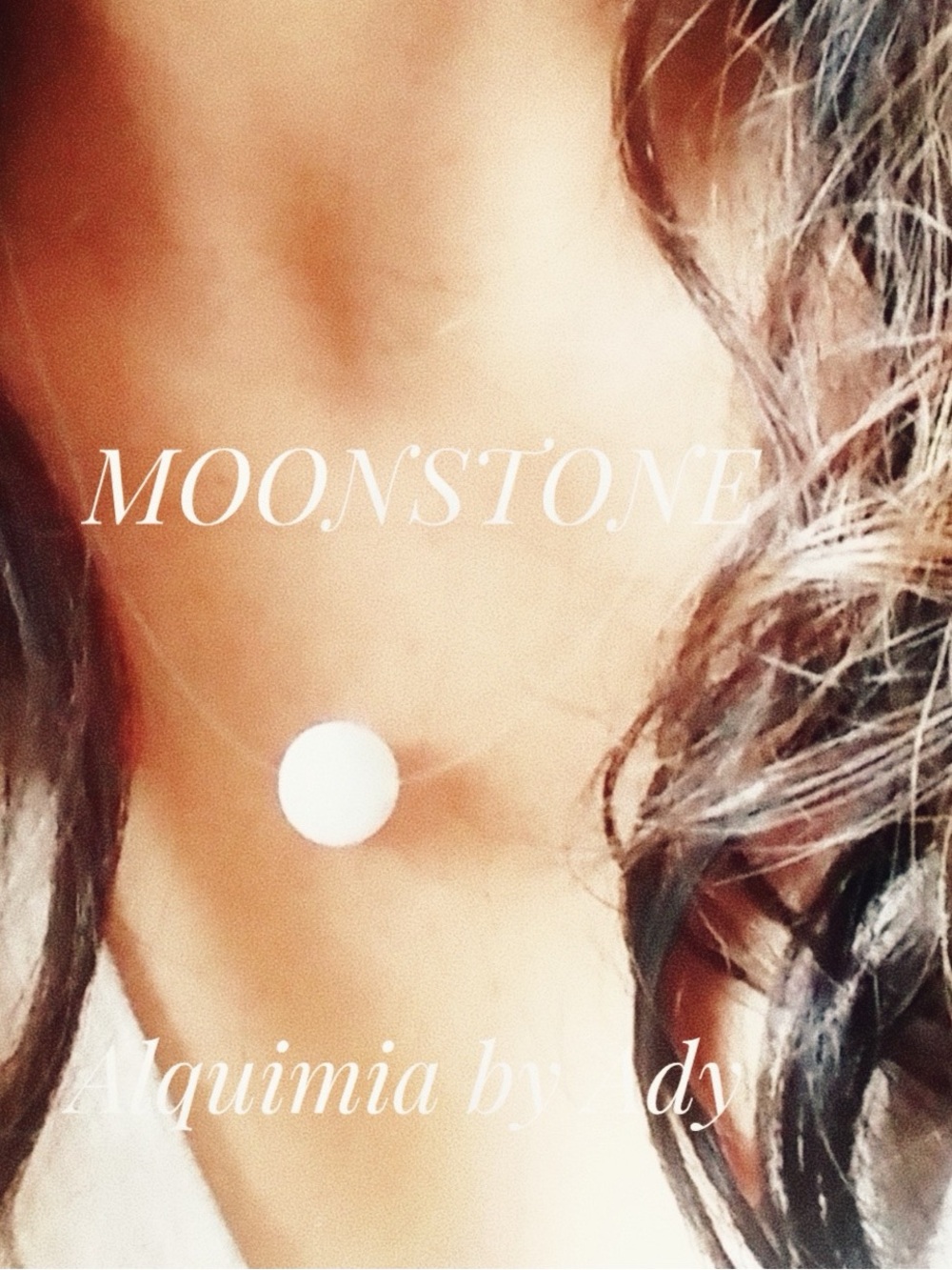 MOONSTONE + FLOATING PENDANT NECKLACE + BARELY THERE + SUN-KISSED - Picture 1 of 1